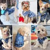 Brocarp Dog Jean Jacket, Blue Denim Lapel Vest Coat T-Shirt