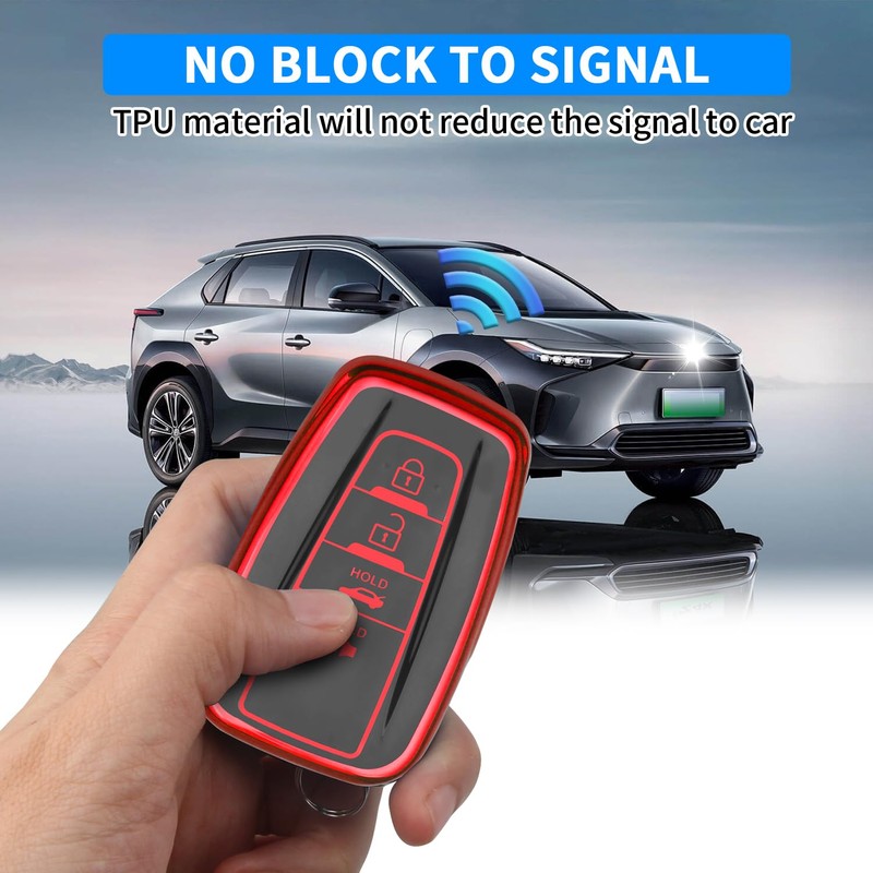 QBUC for Toyota Key Fob Cover with Keychain Premium TPU