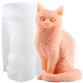 XIAOSHUI Sitting Cat Candle Silicone Molds Cat Candle Mold Animal Candle Mold Cat Resin Casting Mold for Candle Making Mold Candle Home Decorate Mold Aromatherapy Candles Gypsum Clay Craft