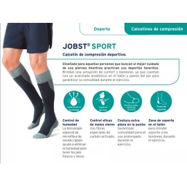 Calcetin A La Rodilla Compresion 15-20mmhg Sport Jobs Blanco