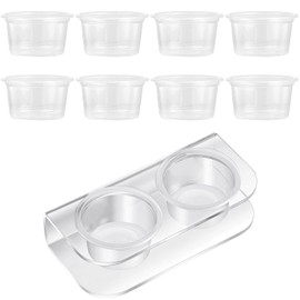 NA Reptile Feeding Ledge with 10 Pcs Water Food Bowl Feeding Dish Gecko Feeder Bowls for Bearded Dragon Turtles Guana Tortoises