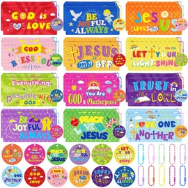 Cinrobiye 24Pcs Motivational Pencil Pouches with Inspirational Quote Tags，Colorful Pen Bags with Keychain Beads for Students Teachers Office School Rewards Back to School Gifts Party Supplies (Bible)