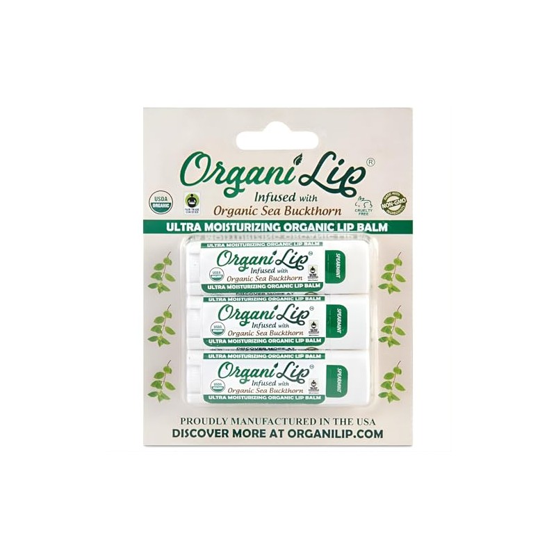 Bálsamo labial orgánico, sabor a menta verde, humectante labial ultrahidratante