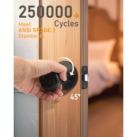 Brotima 6 Pack No Lock Passage Matte Black Door Knob, Tulip Style Knobs Without Locking for Interior/Exterior Use, Reversible for Right/Left Handed Door