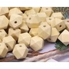 Penta Angel 100PCS 16mm/0.63" Unpainted Faceted Geometric Wood Beads Unfinished