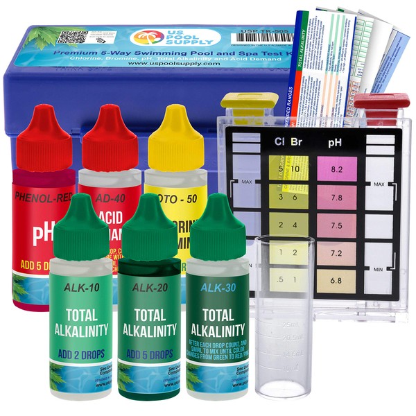 U.S. Pool Supply Premium 5-Way Swimming Pool & Spa Test