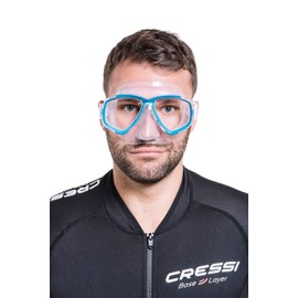 Cressi Perla Mask - Separate Glass Mask for Fishing, Freediving, Snorkelling and Diving, Unisex Adult, Transparent/Blue