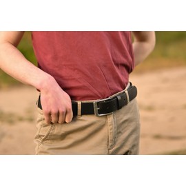 Gusti Genuine Leather Trowel Belt Simple Leather Belt with Silver Buckle Suit Belt Accessories Men 80 85 90 95 100 105 110 115 cm Black Leather, brown