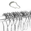 HUJI Heavy Duty Roller Shower Curtain Rings, Polished Chrome Set