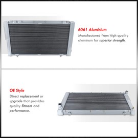 AJP Distributors Dual Core 2-Row Full Aluminum Radiator Engine Motor Cooling Upgrade Compatible/Replacement For Impreza WRX GC8 M/T STi Turbo Engine Swap 1992 1993 1994 1995 1996 1997 1998 1999 2000