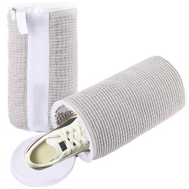 Shoe Washing Machine Bag - 2Pcs Laundry Shoe Bag for Washer and Dryer, 360° Shoe Bag for Washing Machine, Reusable Shoe Washing Bag for All Shoe Types and Sizes, Grey