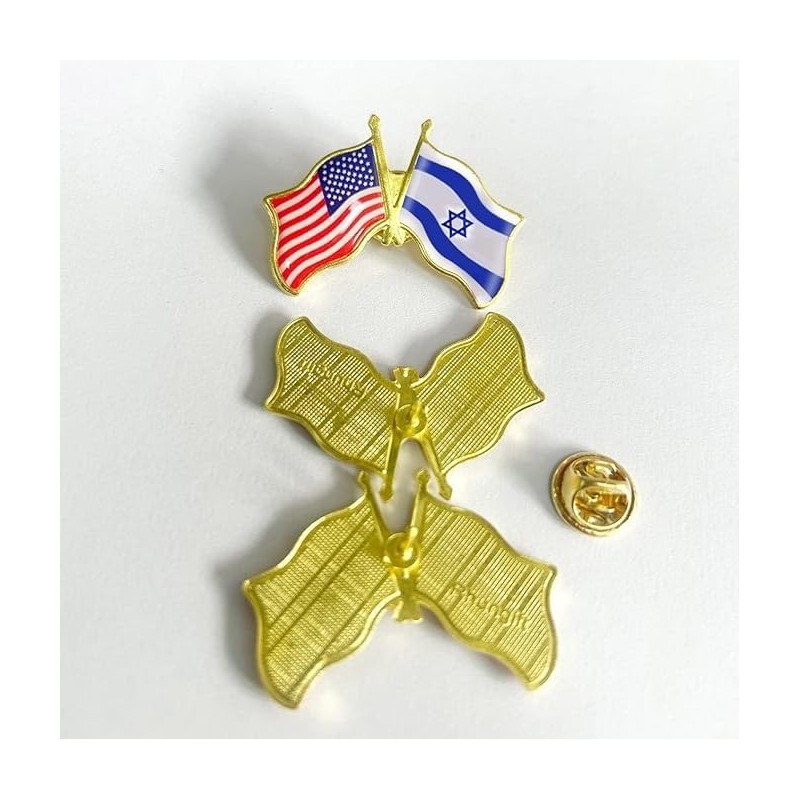 Israeli Flag Pin, American and Israeli Flag Lapel Pin, Israel