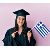 Pack of 25 Greece Handheld Flag, Greek Decor Hand Held