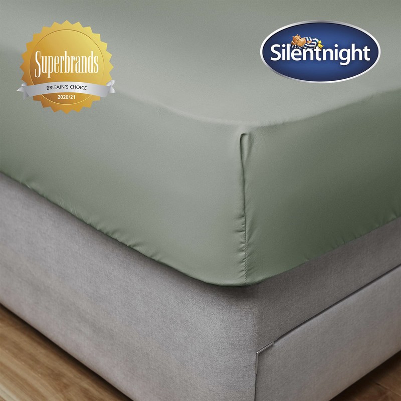 Silentnight Supersoft Double Fitted Sheet - Sage Green Deep Fitted