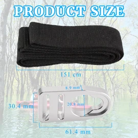 gtpartes - Correa de aluminio de repuesto con clip de hebilla compatible con asiento de kayak con correas de nailon para asientos de kayak, estilo emocional de por vida, tipo botón, correa de asiento,