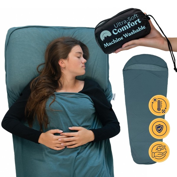 Sleeping Bag Liner for Hot or Cold Weather Camping, Ultra-Soft,