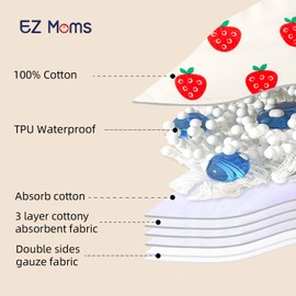 EZ Moms 8 Packs Toddler Training Underwear 100% Cotton Absorbent Potty Training Underwear for Girls Training Underwear Ruffled Potty Training Pants Toilet Training Pants 9 Months, Berry Bush Bash