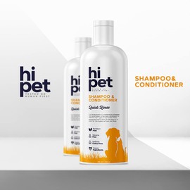 HiPet Shampoo & Conditioner 2-in-1, Deshedding Dog Shampoo, Shines and Softens Fur with All-Natural Formula, Good for All Fur Types, 6.7 Fl Oz