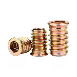 50 tuercas para atornillar M8 x 25 mm,insertos roscados para madera,insertos roscados para madera de hierro galvanizado,tuercas hexagonales para muebles de madera