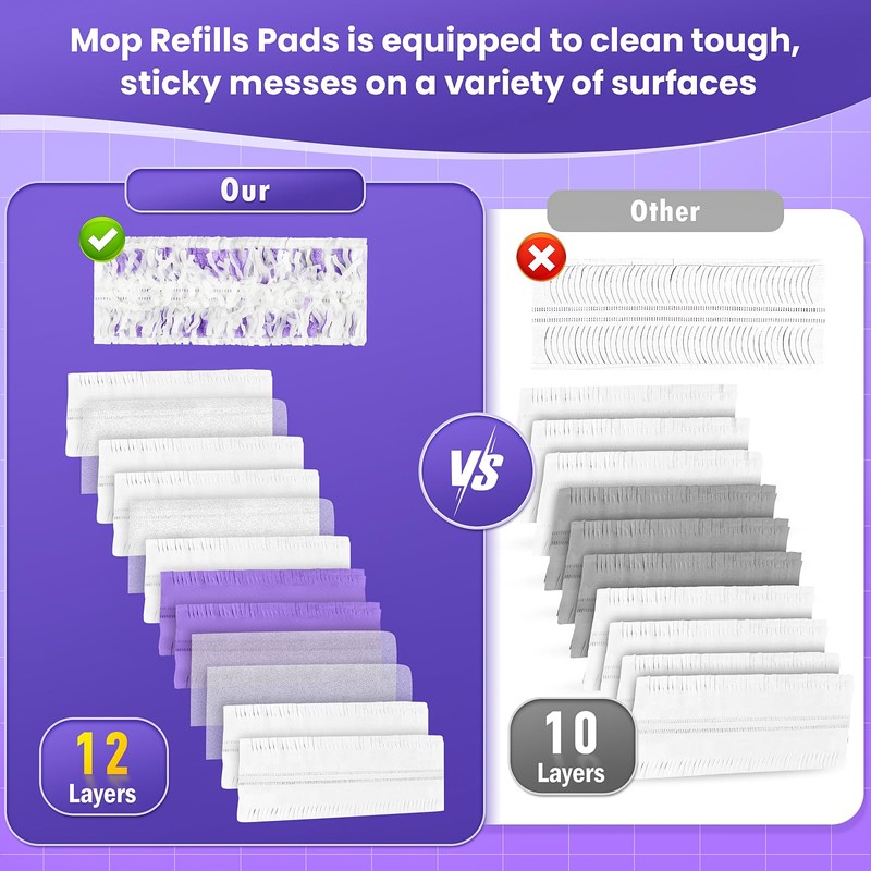 25 Pack Power Mop Pad Refills for PowerMop Multi-Surface Mop,