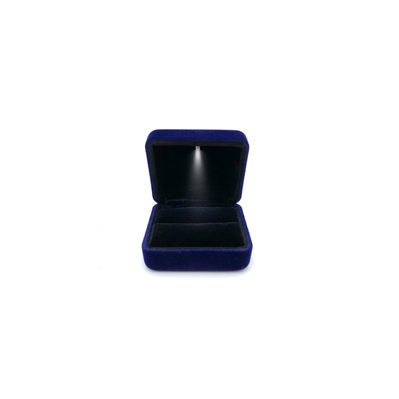 DELALO® Ring Box with LED Light, Velvet Ring Box with