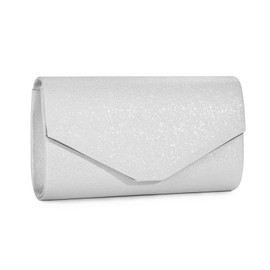 BAIGIO Damen Clutch Sparkly Glitter Abendtasche Elegant Brauttasche Silber Clutch mit Abnehmbarer Kette Formal Handtasche für Hochzeit Party Prom