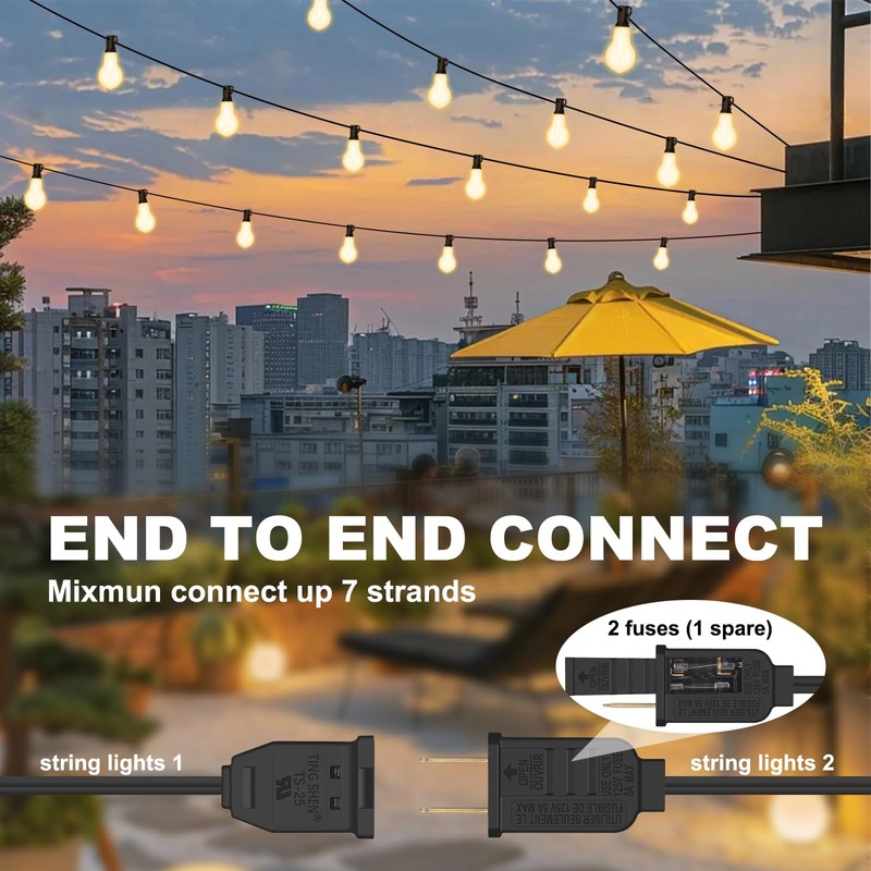 Porbench 75FT LED Outdoor String Lights with 35+3 Shatterproof Bulbs(Gourd