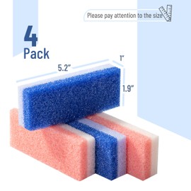 Slick- Pumice Stone for Feet Callus Remover, 4 Pack, 2 Colors, , Foot Scrub for Pedicure, Foot Stone Pumice, Callus Remover for Feet, Foot Callus Remover, Feet Scrubber Dead Skin, Foot Pumice Stone