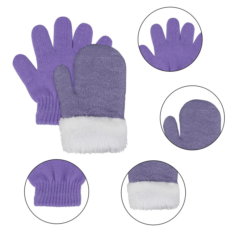 Hicdaw 6PCS Toddler Winter Hats and Baby Mittens Gloves Neck