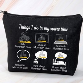 VAMSII Mountain Bike Gifts Makeup Bag Things I do in My Spare Time Bike Zipper Pouch Mountain Biking Gift Bicycle Rider Gifts, Makeup Bag