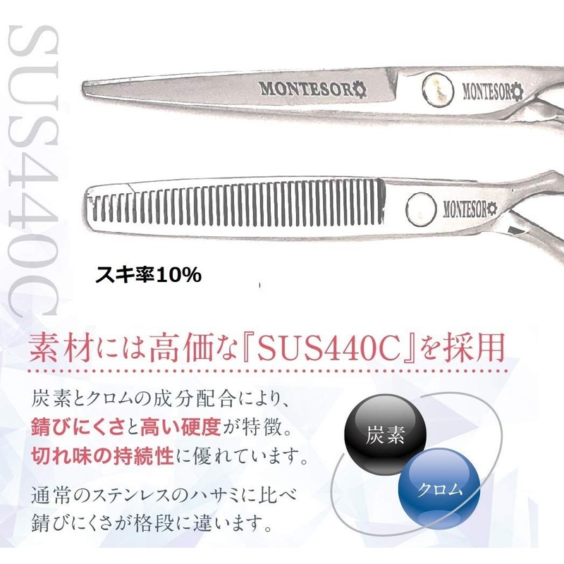 Montesoro 6-Piece Hair Cutting Scissors, For Thinning, Haircut, Self-Cut, Rust