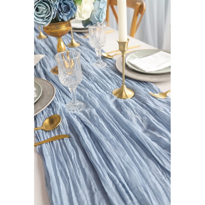DROMCOM Cheesecloth Table Runner, 90 cm x 300 cm, Dusty