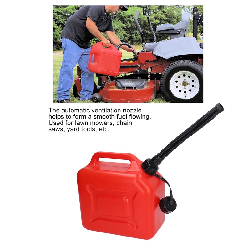 Gas Can 5L 1.3 Gallon ABS Leakage Free Red Portable