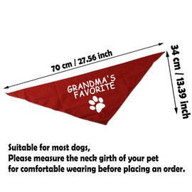 1 Piece Grandma's Favorite Pet Bandana for Dog Owner (Grandma's Favorite red)