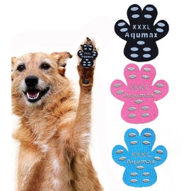 Aqumax Dog Paw Protector Non-Slip Gripper Traction Pads,Walk Assistant for Senior Dogs,Foot Stickers in Summer Hot Pavement,Dog Shoes Booties Socks Replacement,12 Sets (48 pcs) XXXL Multicolor