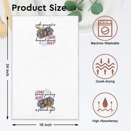 WUUCKOO 2PCS Bake Because Punching People is Frowned Upon Kitchen Towels, Funny Bakers Towels, Funny Baking Cooking Towels, Funny Housewarming Gifts, Baker Gifts for Women Grandma Mom Sister Friend