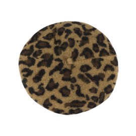 Women Classic Leopard Print French Wool Beret Hat Painting Artist Classic Leopard Print Beret Soft Stretchy Warm Fashion Beret Cap for Autumn Winter Brown