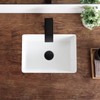 Small Undermount Bathroom Sink 16 Inch White Rectangular Porcelain Ceramic