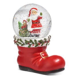 RAZ Imports Santa Water Globe in Santa's Boot, 6.5-inch Height, Tabletop, Home Décor
