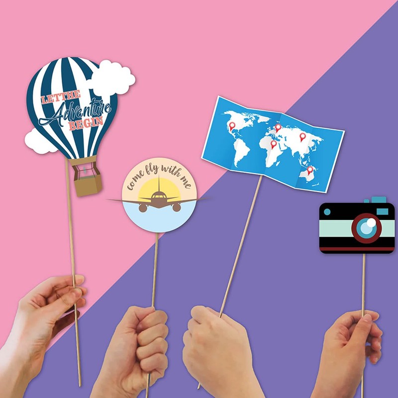Accessori per foto da viaggio, 23 pezzi, decorazione a tema