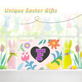 COSHAYSOO Black Initial Belt Bag Waist Fanny Pack Small Crossbody Bum Hip Pouch Cross Body Hands Free Chest Purse with Monogram Glitter Letter Patch for Women Friend Teacher Appreciation Gift (F)