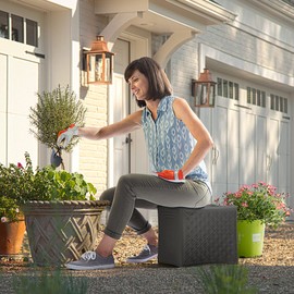 Simplay3 Handy Home 3-Level Heavy Duty Work/Garden Seat - 12"" x 15"" x 9"" - Gray, Made in USA