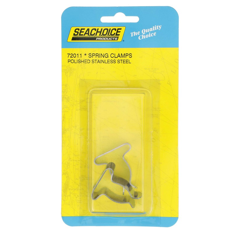 Seachoice Spring Clamps, Pack of 2, Polished Stainless Steel, 5/8-1.25