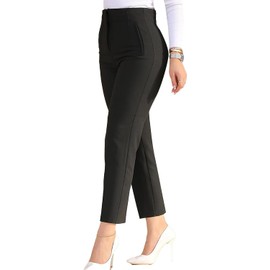 Womens High Waisted Pants 2024 Trendy Skinny Business Work Casual Pencil Trousers with Pockets Size Large Black