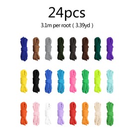 24 Rolls Paracord Bracelet Rope,24 Colors Paracord Ropes Tent Rope Rainbow Rope Kit,Paracord Cord for DIY Hand Woven