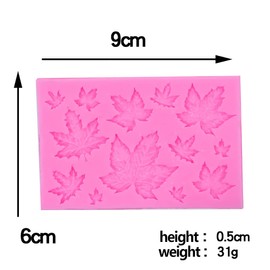 Fall Leaf Chocolate Candy Fondant Silicone Mold，DIY Cookies Candy Gummy Chocolate Mold Ice Cream Tray for Holiday Party Thanksgiving Day 4P c s