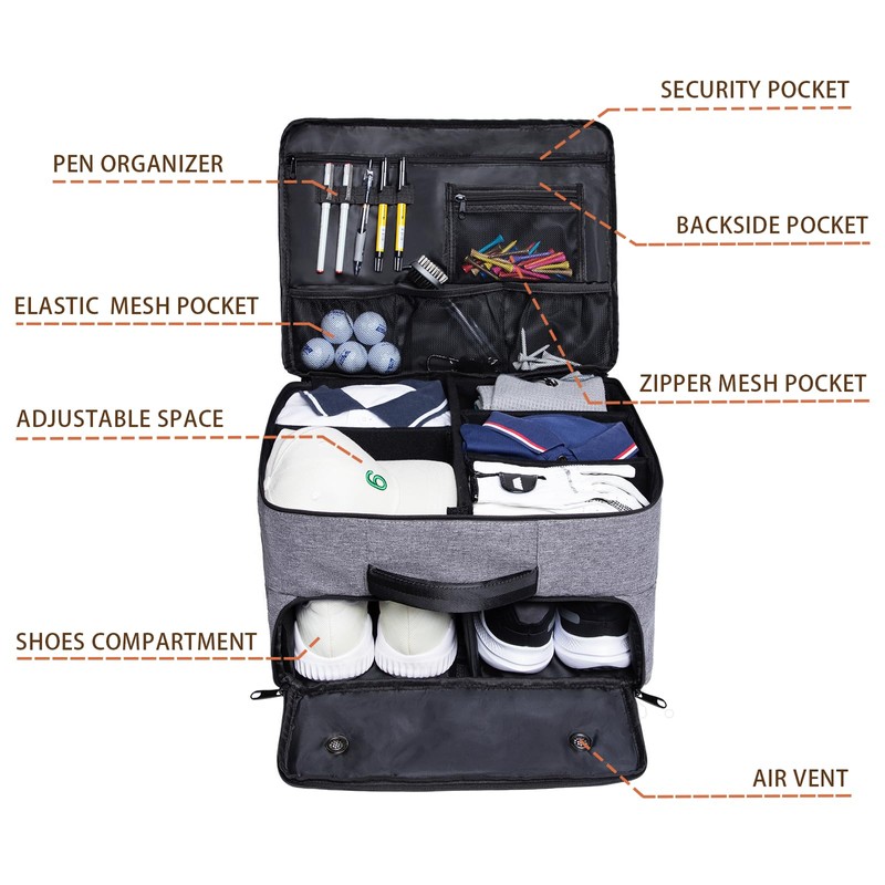 MAQTOIZ Large Golf Trunk Organizer, 2 Layer Car Golf Organizer