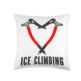 Ice climbing ice axe ice tool ice climber outfit I Love Climber ice Axe Climbing Throw Pillow, 16x16, Multicolor