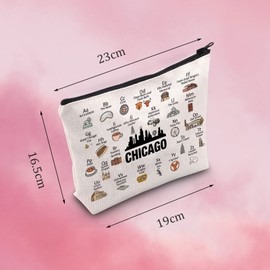 MNIGIU Chicago State Gift Chicago Makeup Zipper Pouch Chicago Travel Gift Moving to Chicago Gift (Chicago bag)