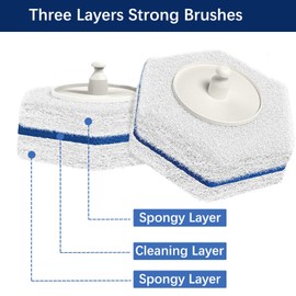 Melakee Disposable Toilet Bowl Wand Refills Compatible with Cloro x, Toilets Cleaning Wand Refill 40 PCS, Upgraded Disposable Sponge Bowl Cleaning Heads for Bathroomfor and Bathroom